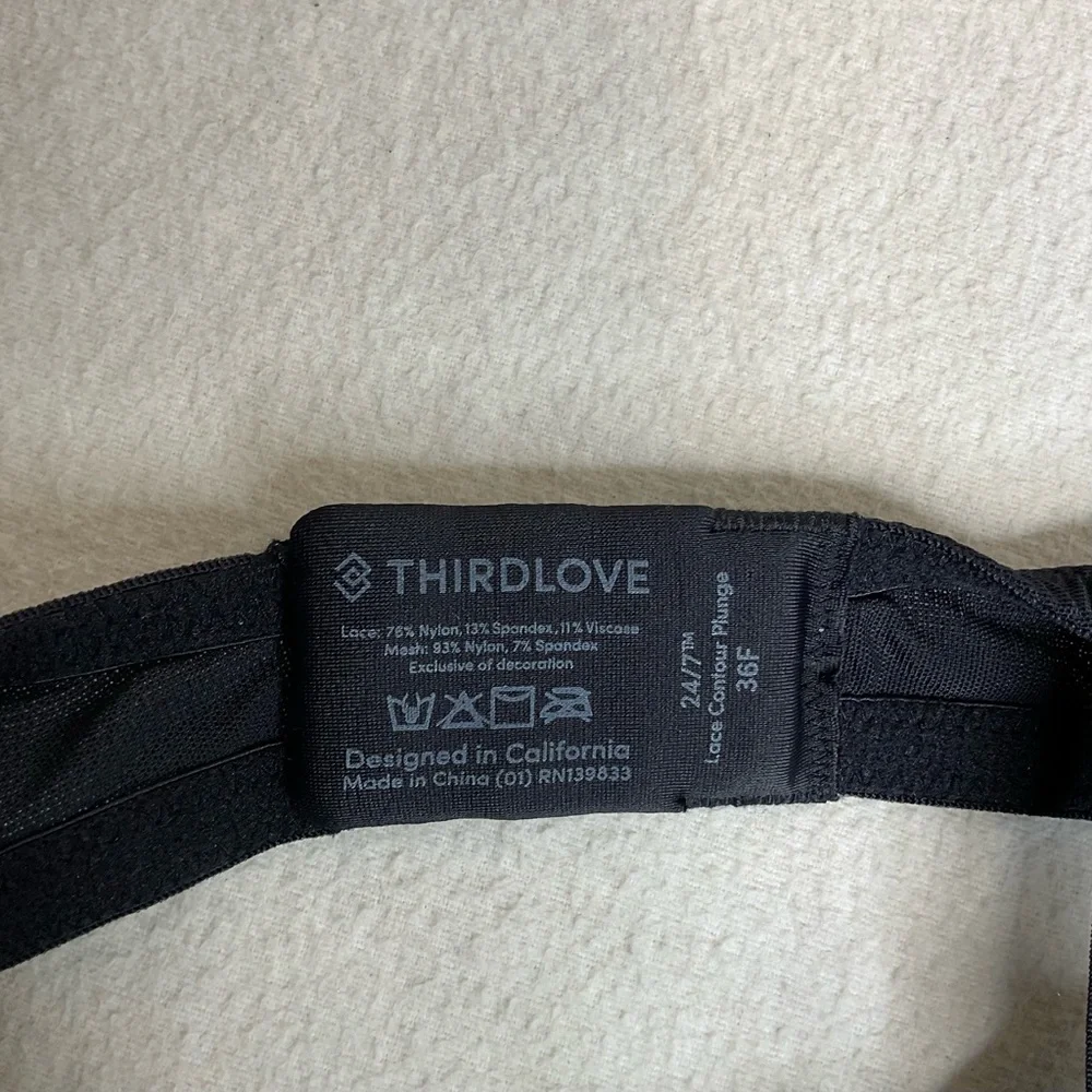 ThirdLove 24/7 Lace Contour Plunge Black Size 36F‎